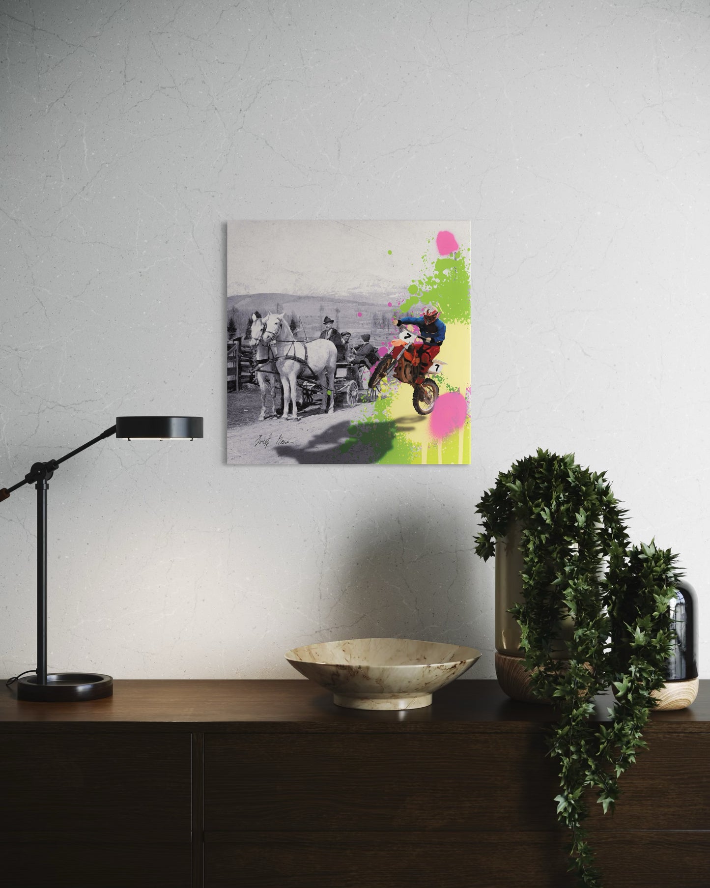 Oldtimer trifft Adrenalin - 50x50cm - Josef Maier Art