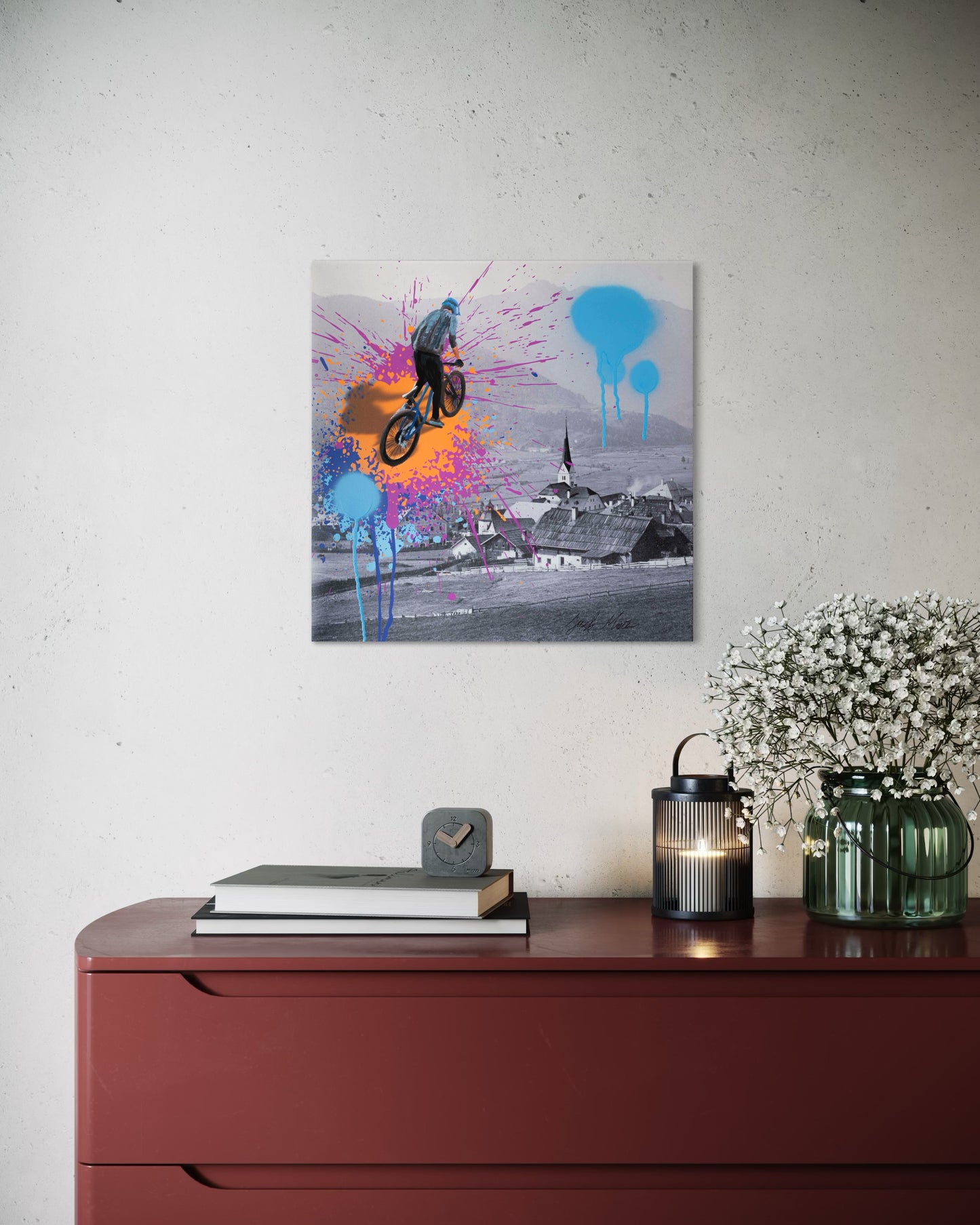 Große Sprünge, große Geschichte - 50x50cm - Josef Maier Art