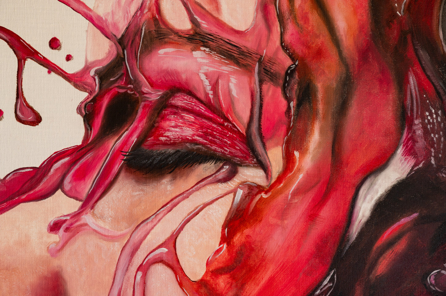 Innere Auflösung: Zerfließende Identität - 120x120cm - Josef Maier Art