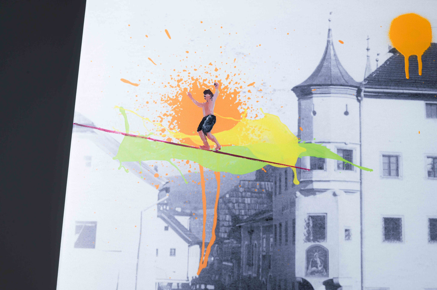 Balance zwischen Vergangenheit und Gegenwart - 50x50cm - Josef Maier Art