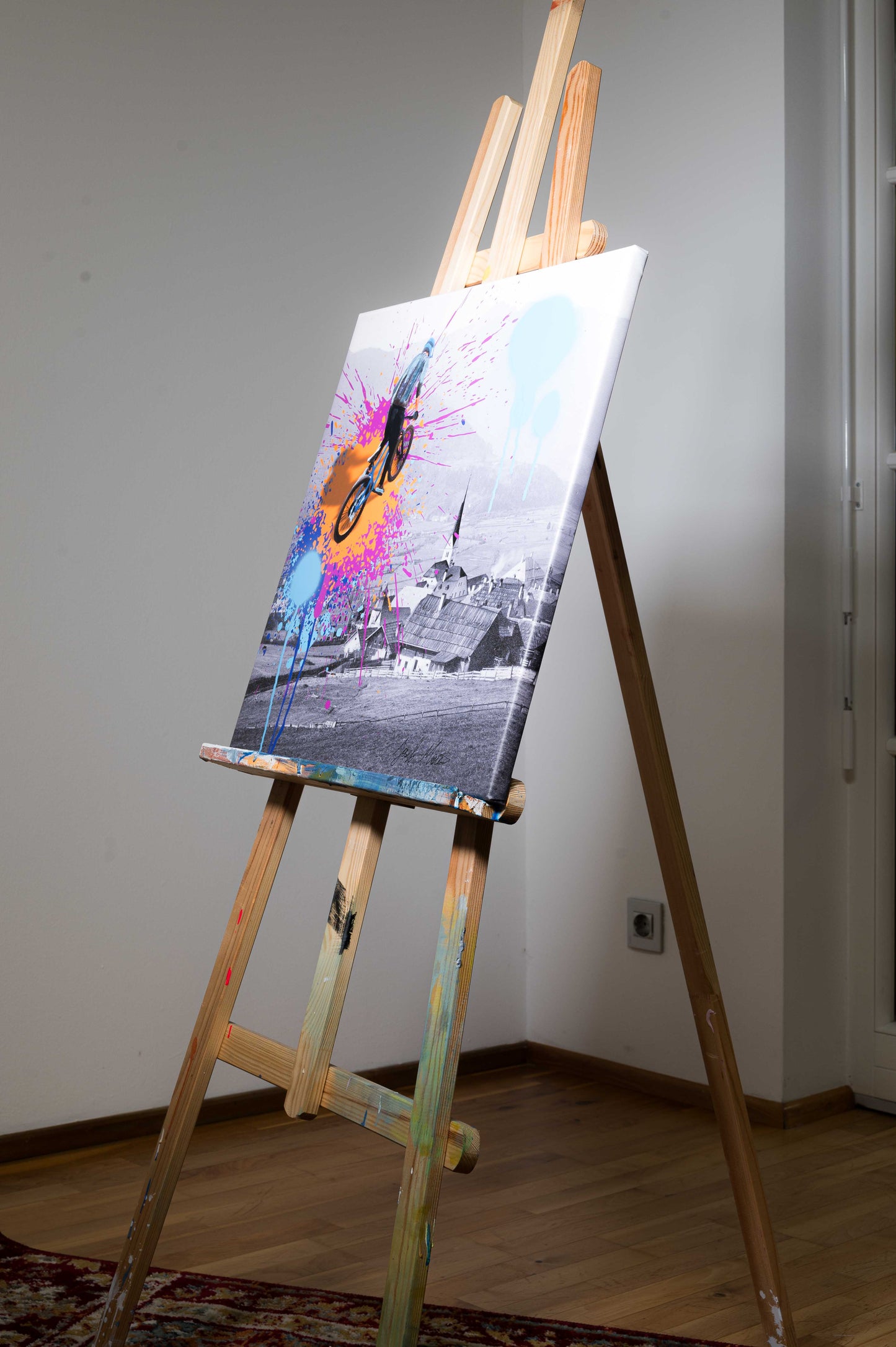 Große Sprünge, große Geschichte - 50x50cm - Josef Maier Art