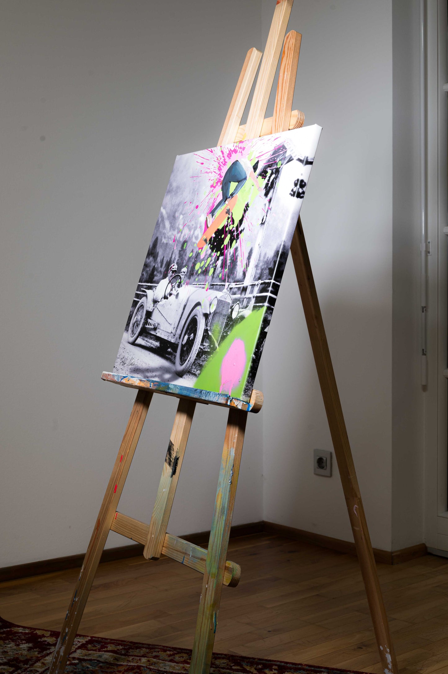 Oldtimer trifft Adrenalin - 50x50cm - Josef Maier Art