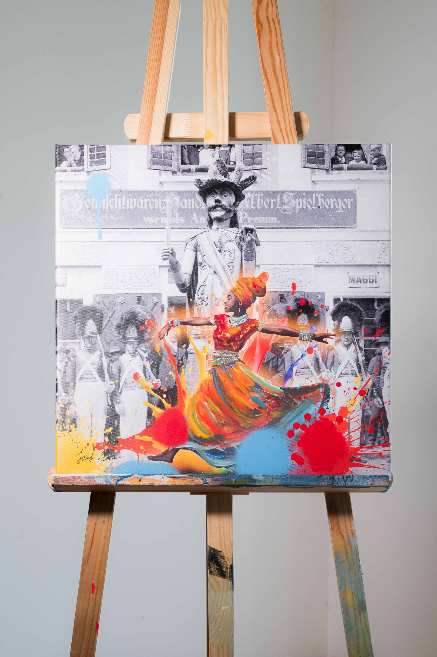 Samson staunt: So tanzt man heute! - 50x50cm - Josef Maier Art