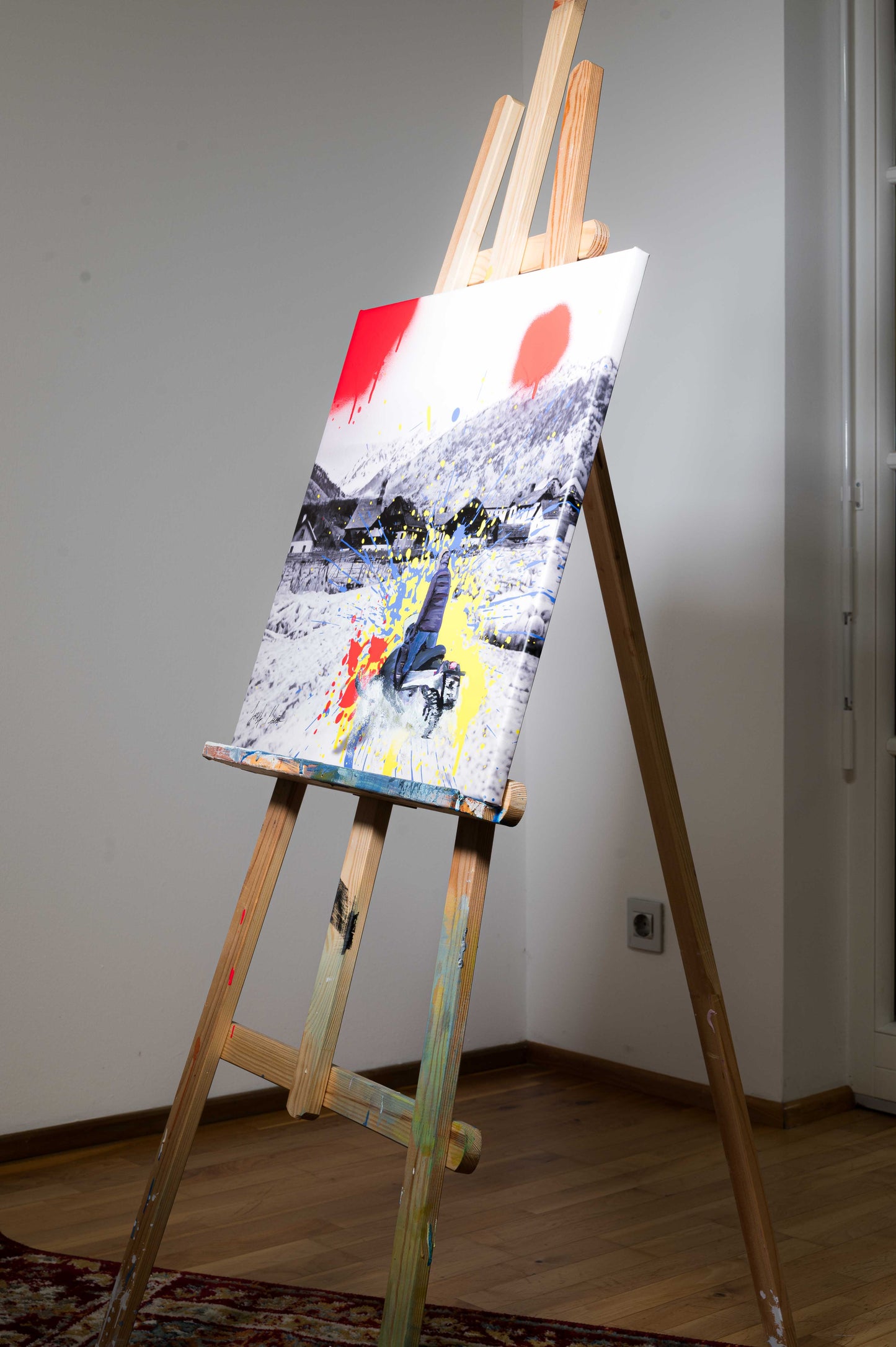 Winterfahrt der Moderne - 50x50cm - Josef Maier Art