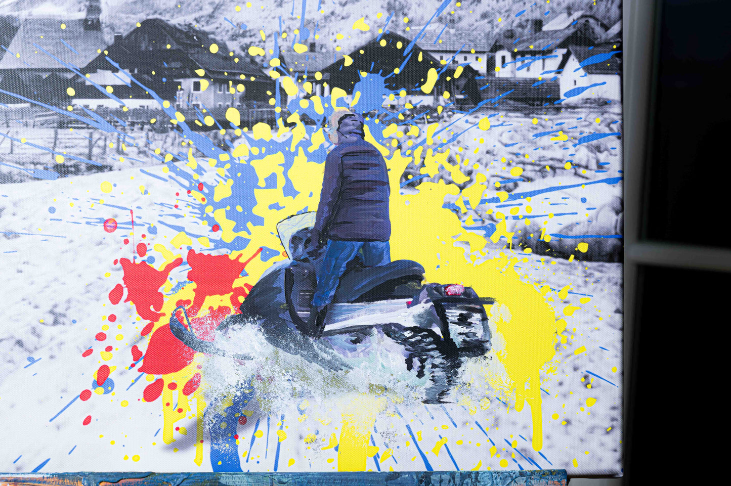 Winterfahrt der Moderne - 50x50cm - Josef Maier Art