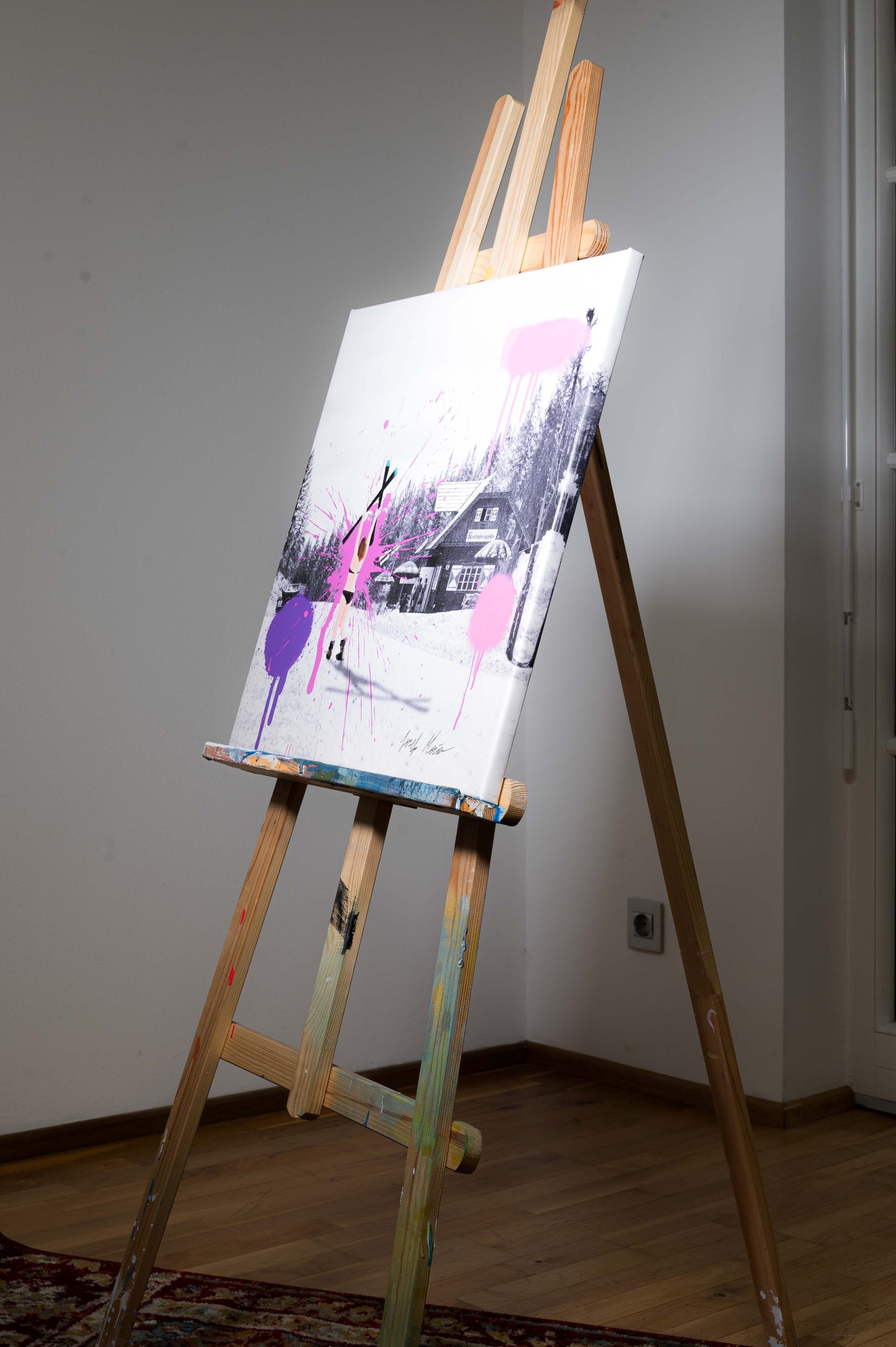 Revolution auf der Piste - 50x50cm - Josef Maier Art