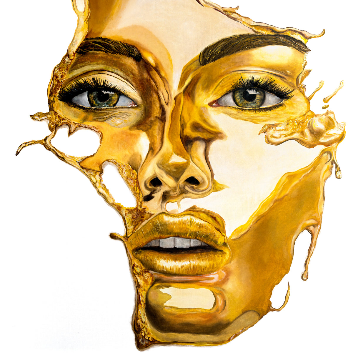 Das goldene Selbst|100x100cm|Hand Embellished Canvas - Josef Maier Art