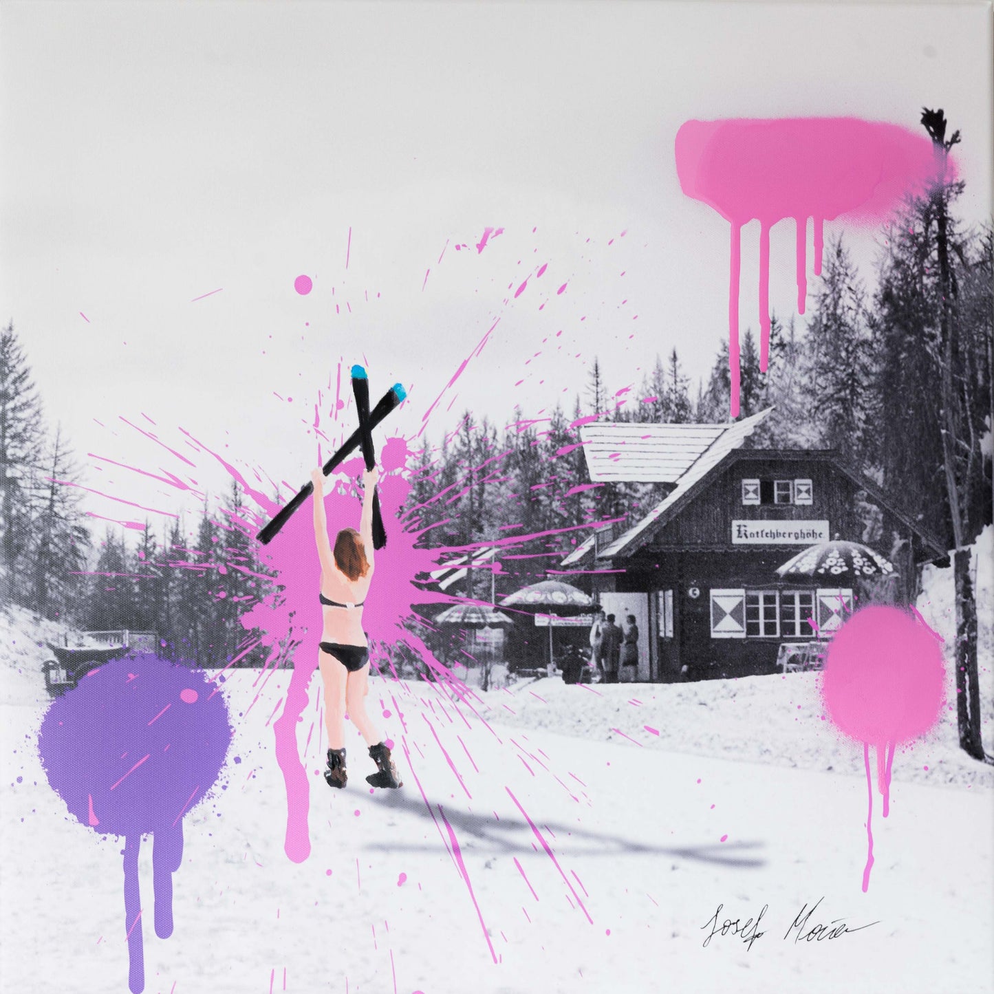 Revolution auf der Piste - 50x50cm - Josef Maier Art