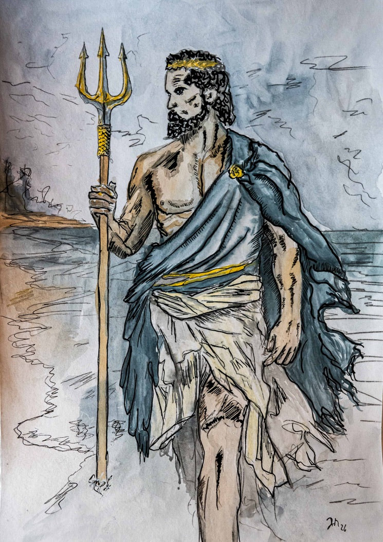 Surface Control (Poseidon)|DIN A4|Skizze - Josef Maier Art