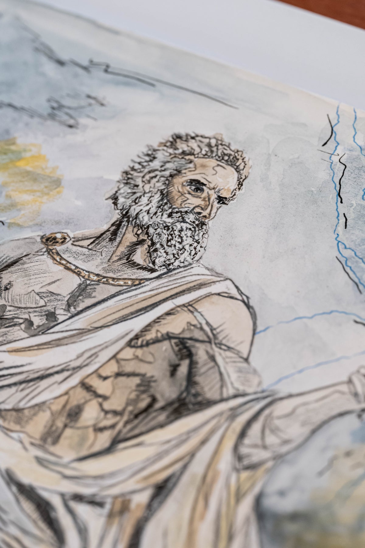 The Power of Decision (Zeus)|DIN A4|Skizze - Josef Maier Art