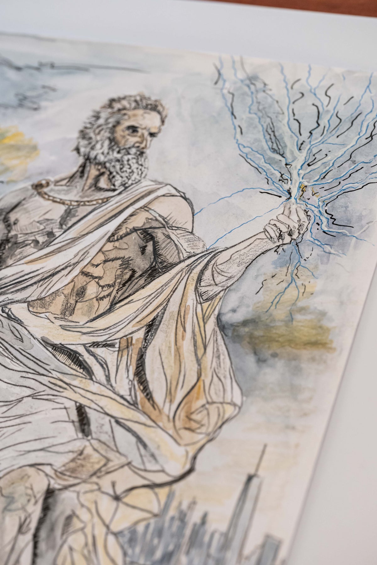 The Power of Decision (Zeus)|DIN A4|Skizze - Josef Maier Art