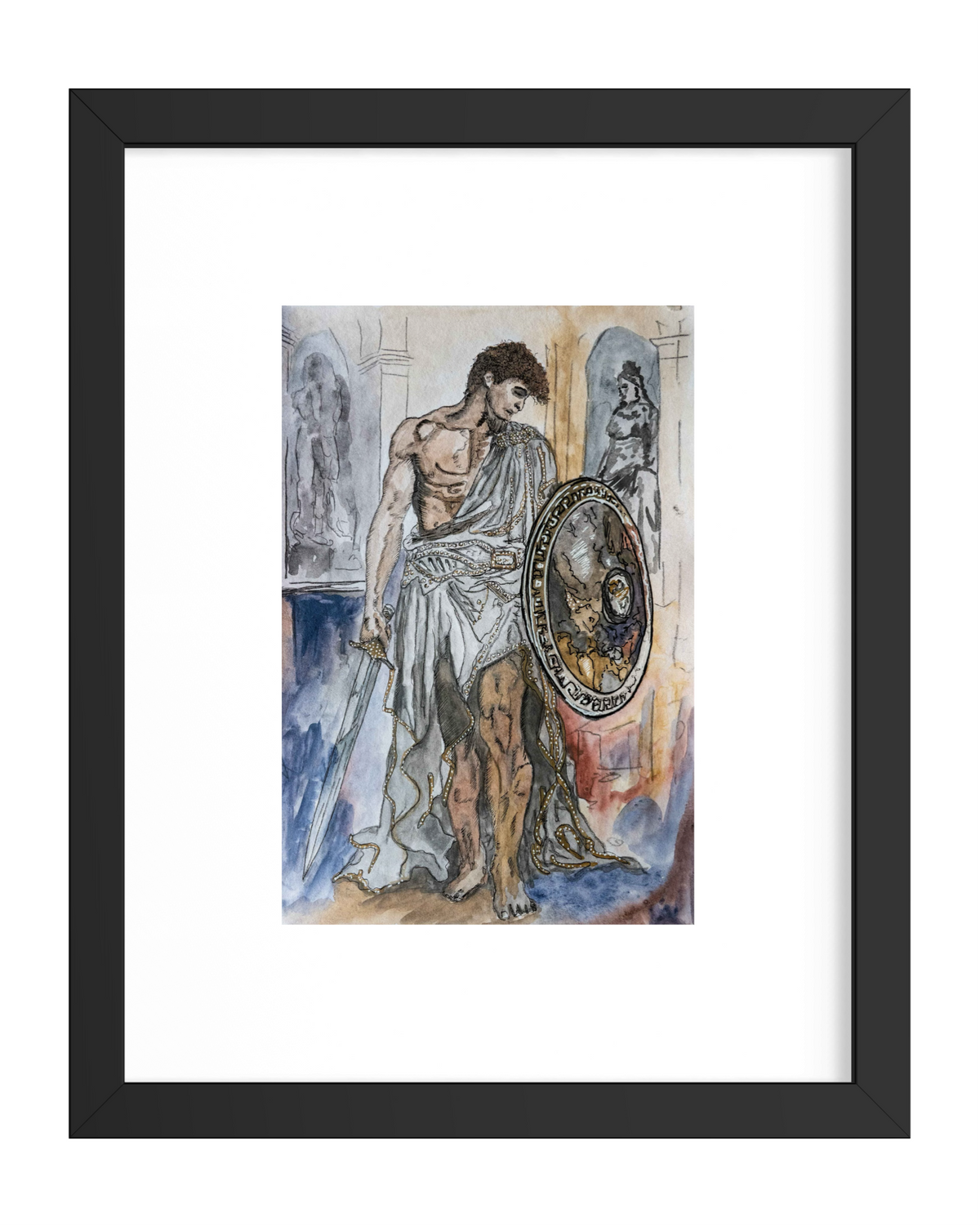 The Beautiful Weakness (Achilles)|DIN A4|Skizze - Josef Maier Art