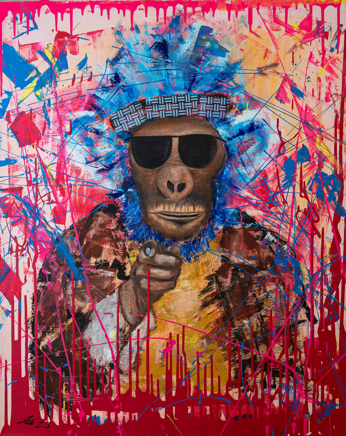 The King|100x80cm|Originalkunstwerk - Josef Maier Art