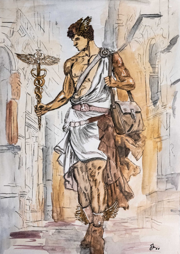 Velocity of Status (Hermes)|DIN A4|Skizze - Josef Maier Art
