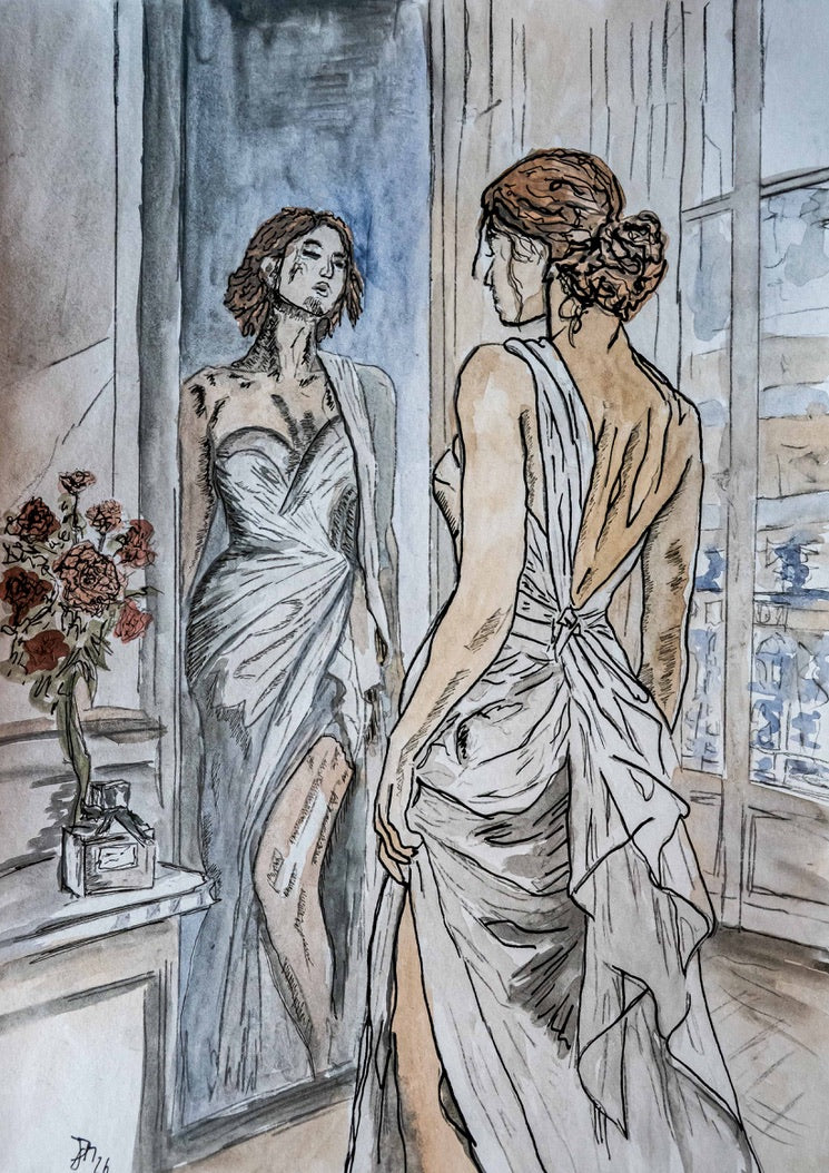 Engineered Desire (Aphrodite)|DIN A4|Skizze - Josef Maier Art