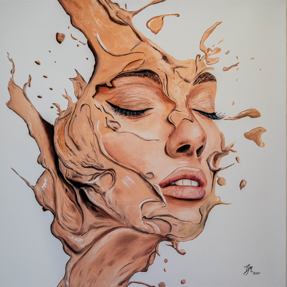 Zwischen Struktur und Authentizität|60x60cm|Hand Embellished Canvas - Josef Maier Art