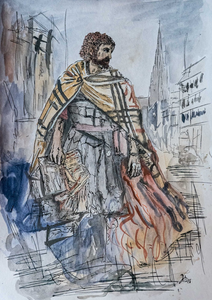 The Long Return (Odysseus)|DIN A4|Skizze - Josef Maier Art