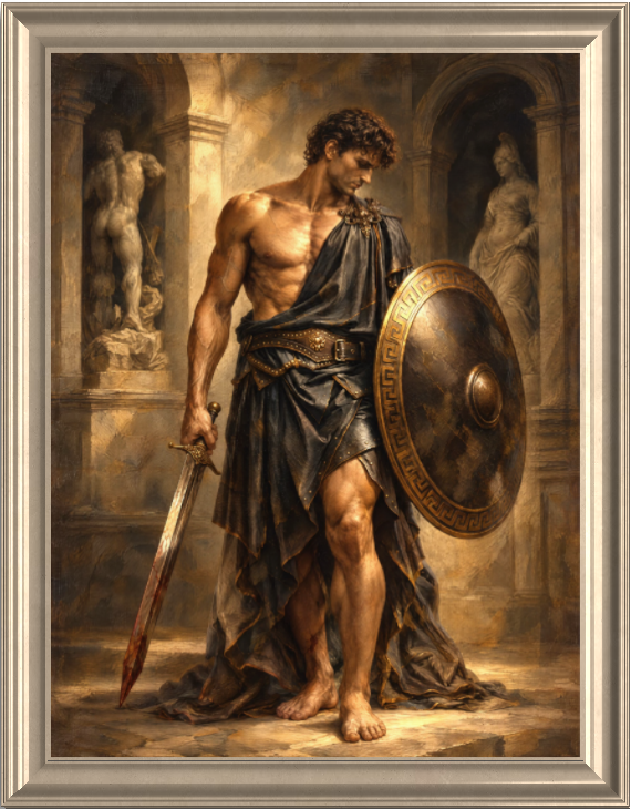 The Beautiful Weakness (Achilles)|80x60cm|Öl auf Leinwand