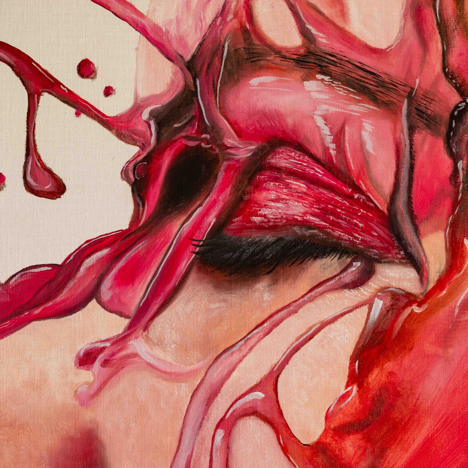Innere Auflösung: Zerfließende Identität - 120x120cm - Josef Maier Art