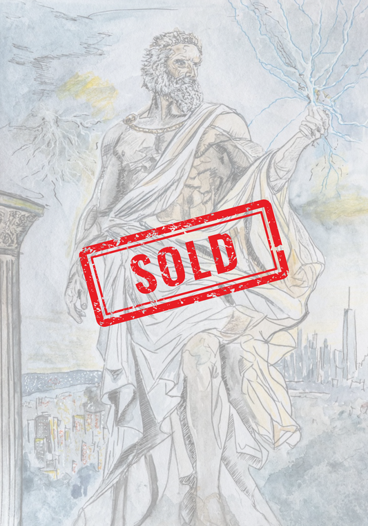 The Power of Decision (Zeus)|DIN A4|Skizze - Josef Maier Art