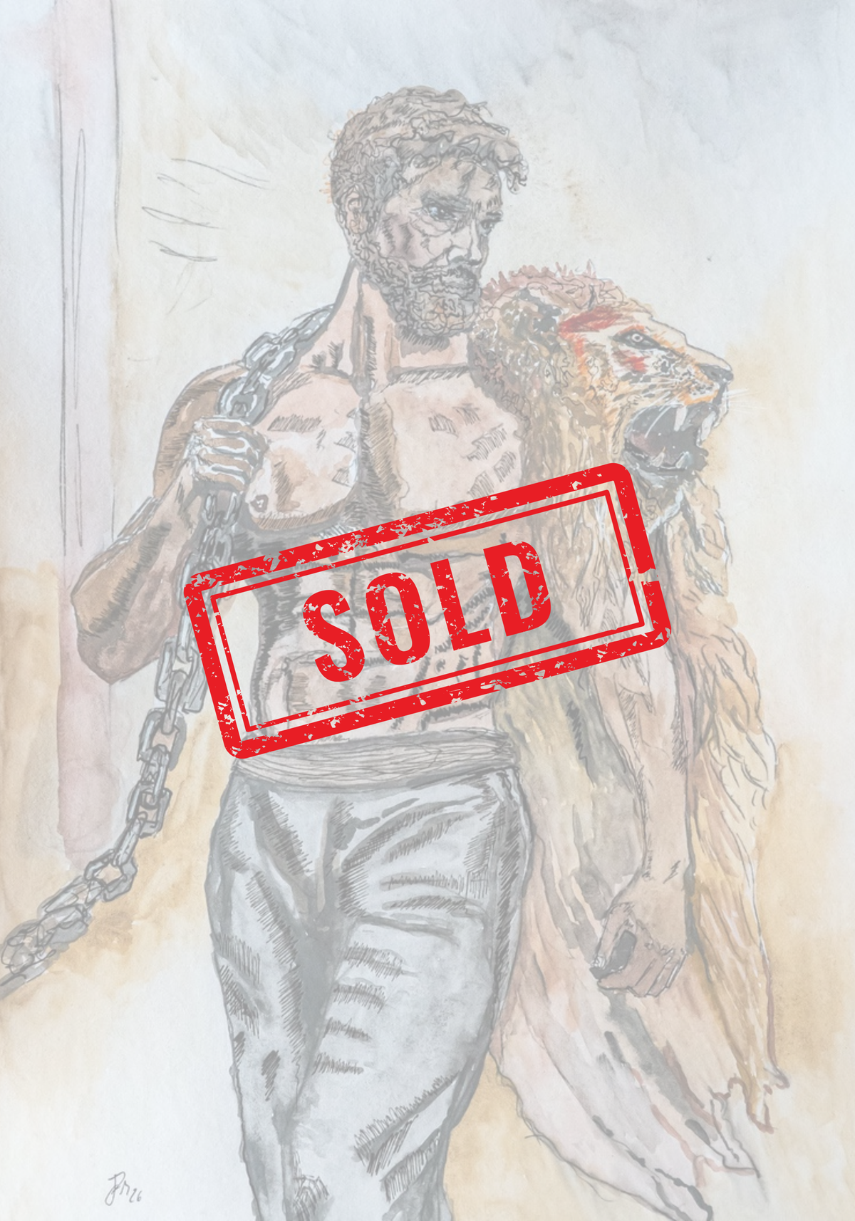 Built, Not Born (Herakles)|DIN A4|Skizze - Josef Maier Art